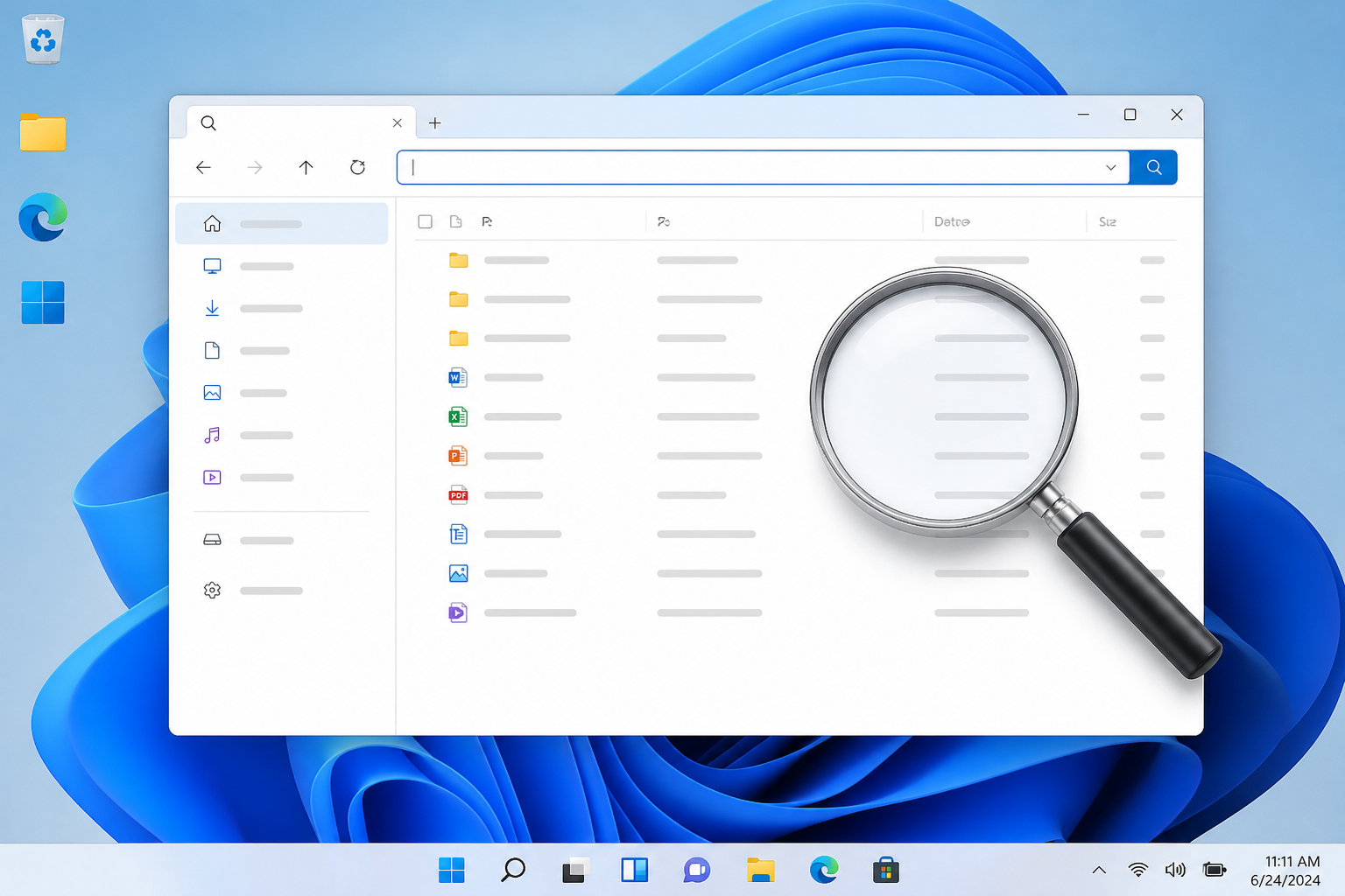 Desktop file search utility on Windows — locate files and folders by name